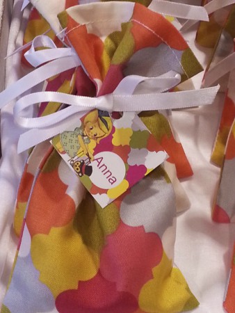 Stoffen zakje met label